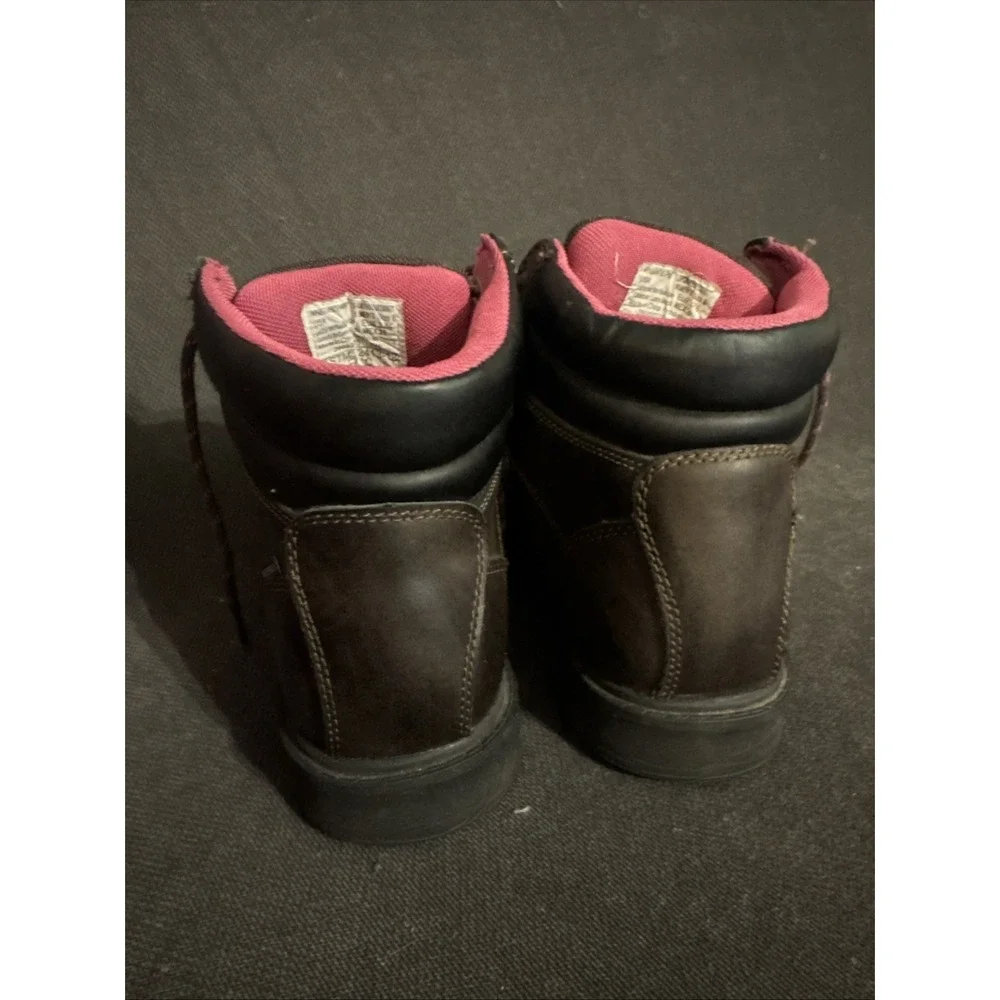 Womens Brahma Steel Toe Boots Brown With Pink Interior Size 8